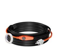 VEVOR Cable Calefactor para Tuberías 25 m 23W /m Cinta Calefactora para Tuberías de Agua con Termostato Incorporado Protege Mangueras de PVC, Tuberías de Metal y Plástico contra Congelación