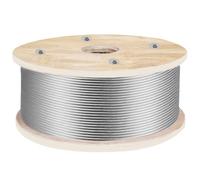 VEVOR Cable de Acero Inoxidable 152 m Cable de Acero Inoxidable Bobina de 4,8 mm Cable de Suspensión 1x19 Hilos Resistencia a la Rotura 1905,1 kg para Barandillas de Escaleras Tendedero Colgar Luces