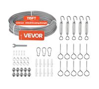 VEVOR Cable de Acero Inoxidable 304 Diámetro de 2 mm, Rollo de Cuerda de Alambre 35,1 m, Resistencia a la Rotura de 2 KN, Construcción de 7 x 7, para Barandillas de Terraza, Enrejados de Jardín