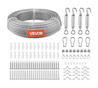 VEVOR Cable de Acero Inoxidable 304 Diámetro de 4,76 mm, Rollo de Cuerda de Alambre 60,96 m, Resistencia a la Rotura de 7,1 KN, Construcción de 7x7, para Barandillas de Terraza, Enrejados de Jardín
