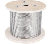 VEVOR Cable de acero inoxidable 316 diámetro de 4 mm cable de alambre inoxidable de 152 m construcción 1x19 resistencia a la rotura 1496 kg para barandilla exterior, cubierta, balaustre de bricolaje