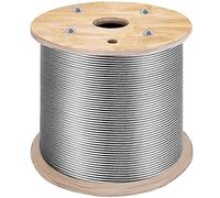 VEVOR Cable de Acero Inoxidable 4,8mm x 305m Cuerda de Alambre de Acero Inoxidable 316 Grado Marino para barandillas balaustradas, Cadenas de Luces Colgantes, Vallas de Porche, balaustres de Bricolaje