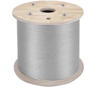 VEVOR Cable de Acero Inoxidable de 6,4 mm x 61 m, Cable Trenzado de Acero Inoxidable 7 x 19 Grado Marino, Resistencia a la Rotura 2900 kg para Barandillas, Guirnaldas de Luces Colgantes, Vallas