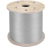 VEVOR Cable de Acero Inoxidable de 6,4 mm x 61 m, Cable Trenzado de Acero Inoxidable 7 x 19 Grado Marino, Resistencia a la Rotura 2900 kg para Barandillas, Guirnaldas de Luces Colgantes, Vallas