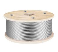 VEVOR Cable de alambre de 152 m x 4,8 mm, 1 x 19 construcción, acero inoxidable T316, superficie pulida, cable de alambre de 1905,1 kg, resistencia a la rotura, cuerda de acero inoxidable para