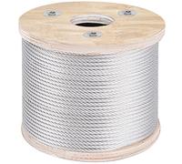 VEVOR - Cable de alambre diámetro 3/16" 4,8 mm cable de acero inoxidable 304 longitud 250 pies 76 m 7x19 cable para bricolaje, barandilla, balaustrada, tendedero de ropa, rampa de escalera, valla de