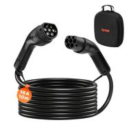 VEVOR Cable de Carga para Vehículos Eléctricos, 16 A, 10 m, 11 kW, Alargador, Compatible con Cargadores de Vehículos Eléctricos Tipo 2, Trifásico CA 480 V 50 Hz, IP65, con Bolsa de Transporte