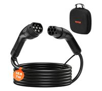 VEVOR Cable de Carga para Vehículos Eléctricos, 16 A, 7 m, máx. 11 kW, Alargador, Compatible con Cargadores de Vehículos Eléctricos Tipo 2, Trifásico CA 480 V 50 Hz, IP65, con Bolsa de Transporte