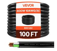 VEVOR Cable de Extensión de Alimentación Eléctrica 30,48 m 10 AWG (6 mm²) 3 Conductores
