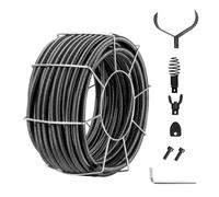 VEVOR Cable de Limpieza de Drenaje de Acero de Núcleo Sólido de Alcantarillado de Núcleo Interno Profesional con 4 Cortadores para Tuberías de 100-200 mm, para Fregadero, Drenaje de Piso, Inodoro