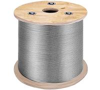 VEVOR Cable Inox 150 m Cable Metálico Acero Inoxidable 4,76 mm Carrete Alambre de Suspensión 7 x 19 hebras Resistencia a Ruptura 1678 kg para Rampas de Escalera Cuerda para Colgar Cadena Luminosa