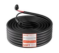 VEVOR Cable Solar 6 mm², Cable de Extensión para Paneles Solares 15,24 m, con Conectores MC4 Hembra y Macho, Funda Ignífuga, IP67 Impermeable, para Instalación Exterior de Fotovoltaicos, Rojo y Negro