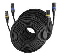 VEVOR Cable XLR 30,48 m, Cables de Micrófono DMX Balanceados Macho a Hembra, 3 Pines Chapados en Oro para Micrófono y Altavoz, para Iluminación de Escenario, Amplificadores y Mezcladores, 2 uds