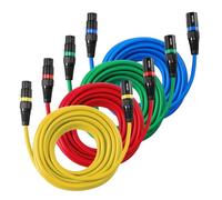 VEVOR Cable XLR 7,6 m, Cable de Micrófono DMX Macho a Hembra Balanceado y Blindado, 3 Pines Chapado en Oro, para Iluminación de Escenario, Amplificadores y Mezcladores, 160 x 130 x 120 mm, 4 uds