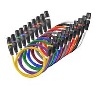 VEVOR Cable XLR de 1 m, Cable Balanceado DMX para Micrófono Macho a Hembra, 3 Pines Chapado en Oro para Micrófono y Altavoz, para Iluminación de Escenario, Amplificadores y Mezcladores, 10 uds