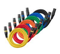 VEVOR Cable XLR de 4,57 m, Cables de Micrófono DMX Balanceados Macho a Hembra, 3 Pines Chapados en Oro para Micrófono y Altavoz, para Iluminación de Escenario, Amplificadores y Mezcladores, 6 uds