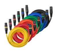 VEVOR Cable XLR de 6,1 m, Cables de Micrófono DMX Balanceados Macho a Hembra, 3 Pines Chapados en Oro para Micrófono y Altavoz, para Iluminación de Escenario, Amplificadores y Mezcladores, 6 uds