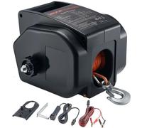 VEVOR Cabrestante Eléctrico, 12 V CC, 300 W, Reversible para Embarcaciones de hasta 900 kg, con Encendido y Apagado Automático, con Control Remoto con Cable y Manivela, 245 x 256 x 196 mm, Negro