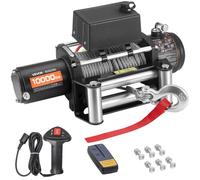 VEVOR Cabrestante Eléctrico 12 V CC, 4500 kg, con Cable de Acero 8,3 mm x 19,8 m, Control Remoto Inalámbrico, IP55 Resistente al Agua, para SUV, Jeep, Remolques, Barcos y Vehículos Todoterreno