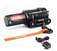 VEVOR Cabrestante Eléctrico 12V 1587 kg para ATV con Cuerda Sintética de 5 mm x 10 m, Motor 0,97 kW, Control Remoto con Cable, Gancho, Guía de Cable y Soporte de Montaje para Exteriores y Todoterreno