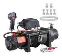 VEVOR Cabrestante Eléctrico 12V 5897kg con Mando a Distancia Inalámbrico 2 en 1 Cabrestante de 20m de Cuerda de Nylon IP67 Impermeable con Caja de Control para Remolque ATVs SUVs Camiones Yates Barcos