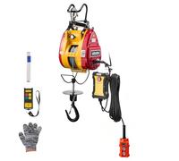 VEVOR Cabrestante Eléctrico 2 en 1, Carga de 300 kg, 1500 W, Altura de Elevación de 30 m, Velocidad de 18,9 m/min con Control Remoto con Cable e Inalámbrico para Fábricas, Almacenes y Talleres