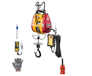 VEVOR Cabrestante Eléctrico 2 en 1, Carga de 300 kg, 1500 W, Altura de Elevación de 30 m, Velocidad de 18,9 m/min con Control Remoto con Cable e Inalámbrico para Fábricas, Almacenes y Talleres