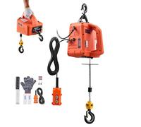 VEVOR Cabrestante Eléctrico 3 en 1, Carga 700 kg, 1500 W, Altura de Elevación 7,6 m, Velocidad de 5 m/min con Control Manual, Remoto con Cable e Inalámbrico para Fábricas, Almacenes y Talleres