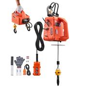 VEVOR Cabrestante Eléctrico 3 en 1, Carga de 500 kg, 1500 W, Altura de Elevación 7,6 m, Velocidad 5 m/min, con Control Manual, Remoto con Cable e Inalámbrico para Fábricas, Almacenes y Talleres