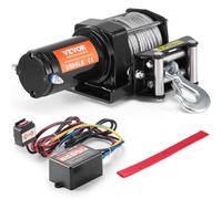 VEVOR Cabrestante Eléctrico ATV UTV Capacidad de Remolque 1361 kg 12 V DC Cuerda Sintética de 7 Hilos Φ0,5 x 118,7 cm Control por Cable Impermeable IP55 para Remolque Todoterreno ATV UTV