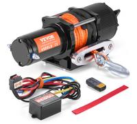VEVOR Cabrestante Eléctrico ATV UTV Capacidad de Remolque 2041 kg 12 V DC Cuerda Sintética de 12 Hilos Φ0,6x1188,7 cm Control Remoto Inalámbrico y por Cable Impermeable IP55 para Remolque ATV UTV
