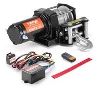 VEVOR Cabrestante eléctrico capacidad de tracción 1814 kg 12 V CC con cable de acero de 7 hilos 118,7 cm control remoto inalámbrico y con cable IP55 impermeable cabrestante para remolque ATV UTV