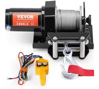VEVOR Cabrestante Eléctrico Capacidad de Tracción de Línea de 907 kg, IP55 Cabrestante con Cable de Acero de 7 Hebras de Φ0,4 x 1188,7 cm, Control Remoto con Cable para Remolcar UTV ATV Todoterreno