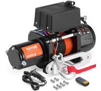 VEVOR Cabrestante Eléctrico 2722 kg Cabrestante para Camión con Cable Sintético de Φ 0,6 x 1676,4 cm Guía de Aluminio Control Remoto Inalámbrico y con Cable para Remolcar Vehículo Todoterreno, Barco