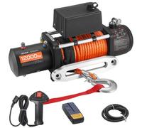 VEVOR Cabrestante Eléctrico de 12 V CC, 5400 kg, con Cuerda Sintética de Φ 9,1 mm x 23 m, Control Remoto Inalámbrico, Resistente al Agua IP55, para Remolcar SUV, Barcos y Vehículos Todoterreno