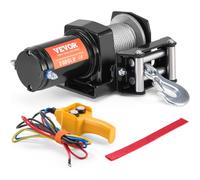 VEVOR Cabrestante Eléctrico Capacidad de Tracción de Línea de 907 kg, IP55 Cabrestante con Cable de Acero de 7 Hebras de Φ0,4 x 1188,7 cm, Control Remoto con Cable para Remolcar UTV ATV Todoterreno