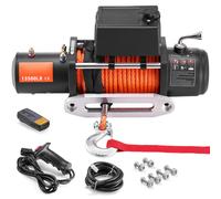 VEVOR Cabrestante Eléctrico 6123 kg 12 V CC Cuerda Sintética Guía de Cable Control Remoto Inalámbrico y por Cable Impermeable IP55 para Remolcar SUV Todoterreno, Jeep, Camión, Remolque, Barco