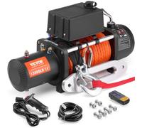 VEVOR Cabrestante Eléctrico 6123 kg 12 V CC Cuerda Sintética Guía de Cable Control Remoto Inalámbrico y por Cable Impermeable IP55 para Remolcar SUV Todoterreno, Jeep, Camión, Remolque, Barco