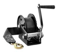 VEVOR Cabrestante Manual Capacidad de Tracción 1200 libras Cabrestante para Remolque de Barco Manivela Resistente con Correa de Poliéster de 7 m con Trinquete Bidireccional para Remolque, Barco, ATV