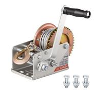 VEVOR Cabrestante Manual de 1588kg, Cabrestante para Remolque de Barco con Manivela, Cable de Acero 10m, 2 Velocidades, Trinquete Bidireccional de 3 Posiciones Conmutables para Acuáticas Lanchas Motos