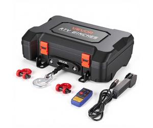 VEVOR Cabrestante Portátil 12 V CC 1587 kg con Cuerda Sintética 10 m, Cabrestante Eléctrico con Doble Control Remoto Inalámbrico, Cable para UTV ATV Remolque Todoterreno y Recuperación de Vehículos