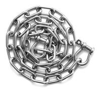 VEVOR Cadena de Ancla para Barcos 6,35 mm x 1,2 m BS, Cadena de Ancla de Acero Inoxidable 316 de Grado Marino con Grilletes de Anillo de Bloqueo Doble para Cubierta, Funciona con Varios Anclas