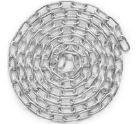 VEVOR Cadena de Eslabones de Acero al Carbono Galvanizado 5,1mm x 3,04m Cadena Helicoidal de Servicio Pesado Capacidad de Carga de 498 kg Dos Conectores Rápidos Cadena para Remolcar, Colgar, Acampar