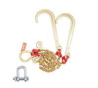 VEVOR Cadena de remolque con gancho J, capacidad de carga 4898 kg, cadena de brida en V para remolque G80 con gancho de agarre 8mm x 60cm para recuperación, transporte, grúa, camión de plataforma