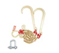 VEVOR Cadena de remolque con gancho J, capacidad de carga 4898 kg, cadena de brida en V para remolque G80 con gancho de agarre 8mm x 60cm para recuperación, transporte, grúa, camión de plataforma