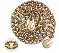 VEVOR Cadena de Remolque G80 con 2 Ganchos a Presión de Horquilla 1 Pieza 10 mm x 316 cm Carga de 3,22 T Cadena de Registro Resistente para Transportar Equipos Remolcar Camiones Vehículos