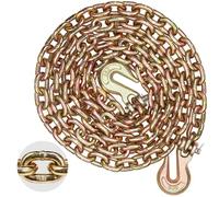 VEVOR Cadena de Remolque G80 con 2 Ganchos a Presión de Horquilla 1 Pieza 8 mm x 316 cm Carga de 2,22 T Cadena de Registro Resistente para Transportar Equipos Remolcar Camiones Vehículos