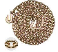 VEVOR Cadena de Remolque G80 con 2 Ganchos a Presión de Horquilla 1 Pieza 8 mm x 433 cm Carga de 2,22 T Cadena de Registro Resistente para Transportar Equipos Remolcar Camiones Vehículos