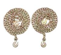 VEVOR Cadena de Remolque G80 con Ganchos a Presión de Horquilla 2 Piezas 8 mm x 316 cm Carga de 2,22 T Cadena de Registro Resistente para Transportar Equipos Remolcar Camiones Vehículos