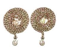 VEVOR Cadena de Remolque G80 con Ganchos a Presión de Horquilla 2 Piezas 8 mm x 316 cm Carga de 2,22 T Cadena de Registro Resistente para Transportar Equipos Remolcar Camiones Vehículos